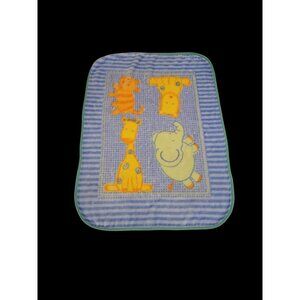 Vintage Child Of Mine Baby Crib Throw Blanket 32x42 Giraffee Elephant Lion Cat